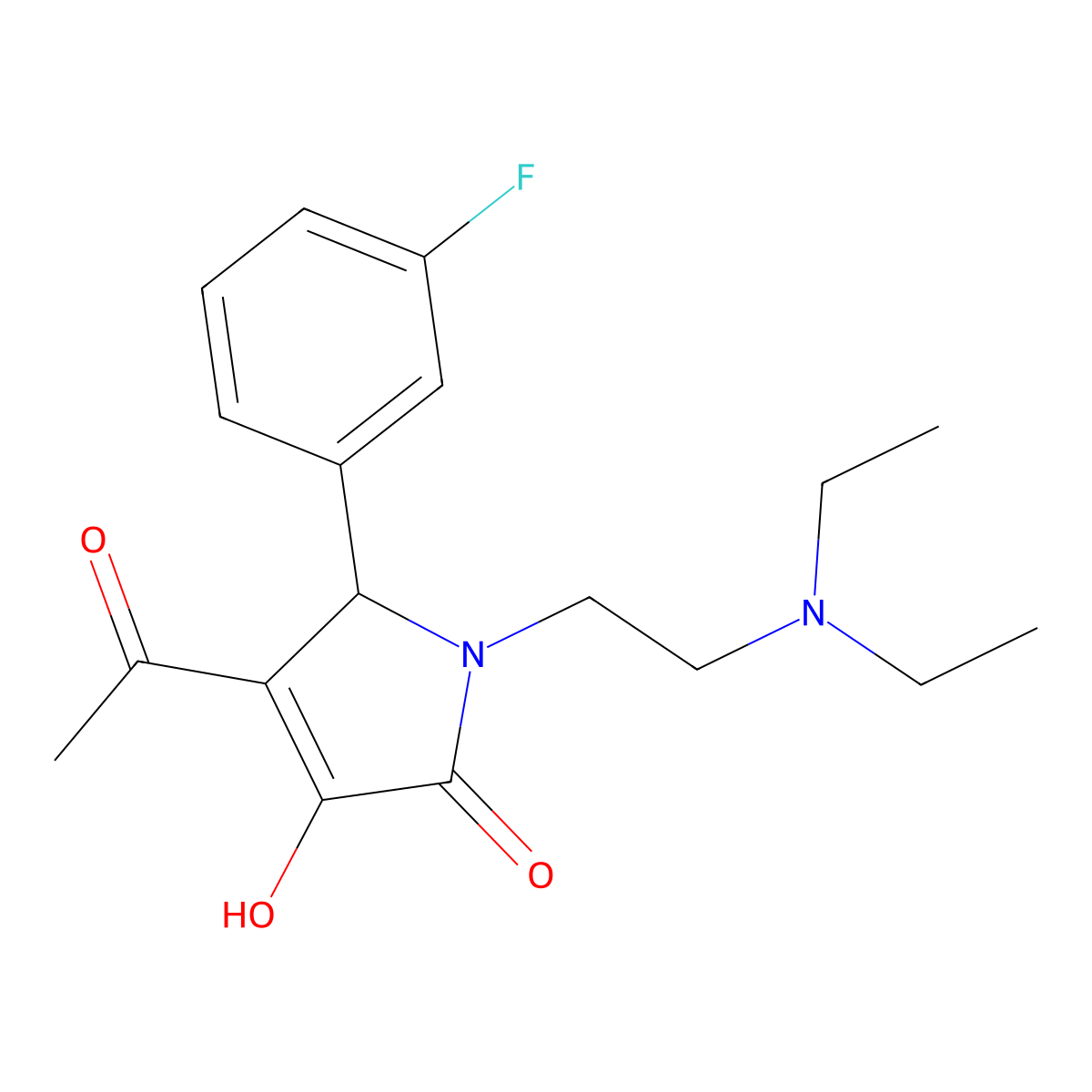 4-acetyl-1-[2-(diethylamino)ethyl]-5-(3-fluorophenyl)-3-hydroxy-1,5-dihydro-2H-pyrrol-2-one molecular structure, CAS 489466-16-2