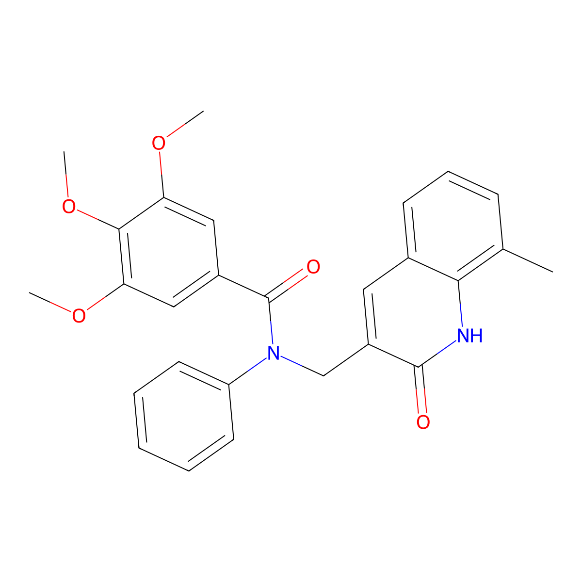 3,4,5-trimethoxy-N-[(8-methyl-2-oxo-1H-quinolin-3-yl)methyl]-N-phenylbenzamide molecular structure, CAS 489466-18-4