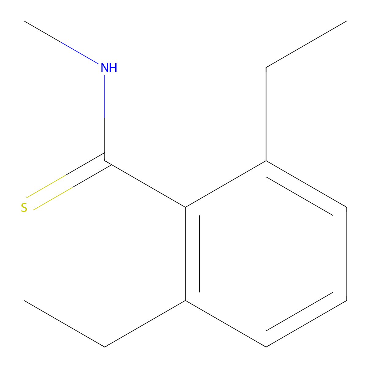 Benzenecarbothioamide, 2,6-diethyl-N-methyl- molecular structure, CAS 489470-22-6
