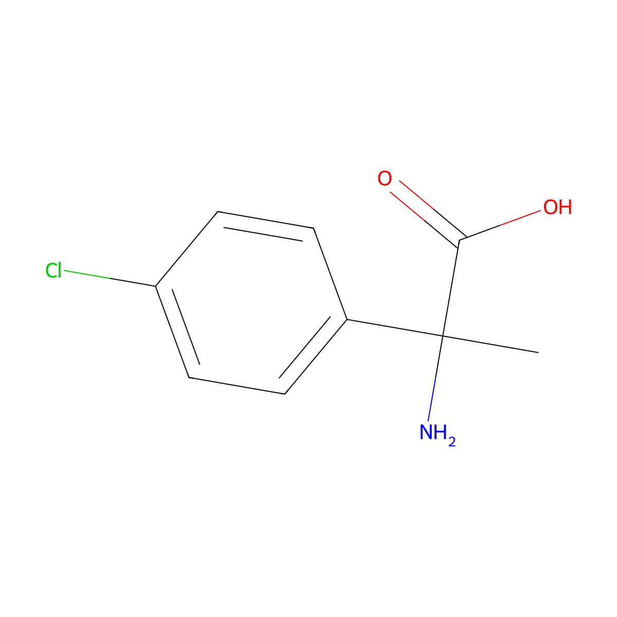 2-amino-2-(4-chlorophenyl)propanoic Acid molecular structure, CAS 4895-98-1