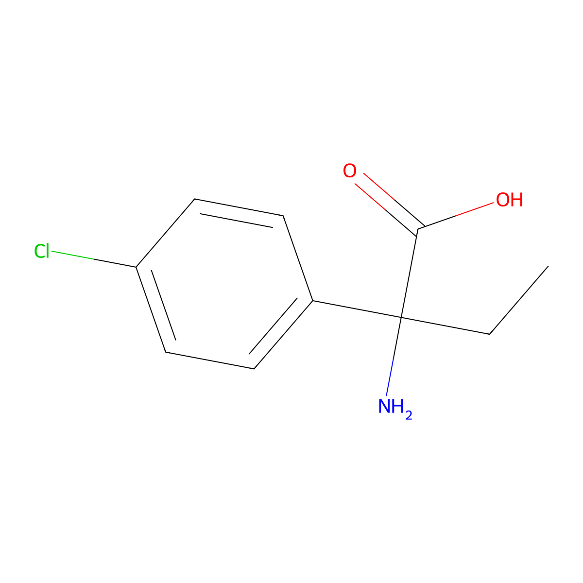 2-Amino-2-(4-chlorophenyl)butanoic acid molecular structure, CAS 4895-99-2