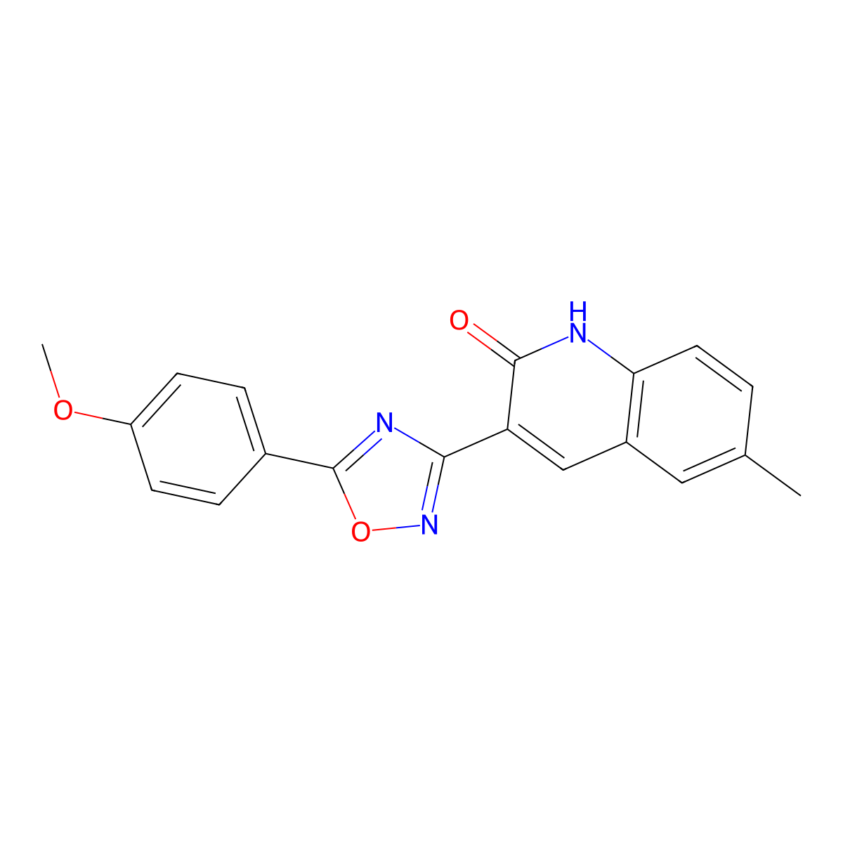 3-[5-(4-methoxyphenyl)-1,2,4-oxadiazol-3-yl]-6-methylquinolin-2(1H)-one molecular structure, CAS 4896-87-1