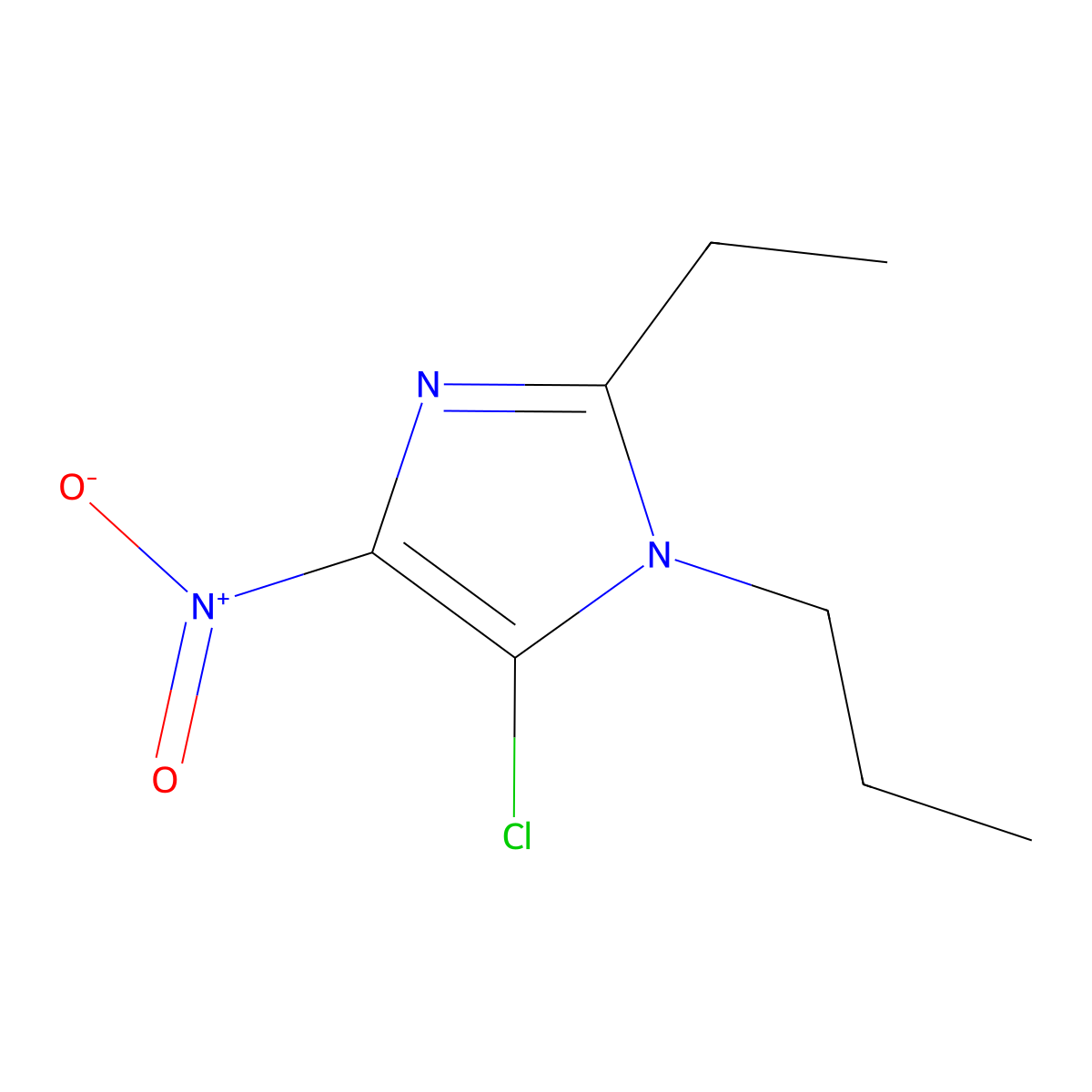 5-Chloro-2-ethyl-4-nitro-1-propyl-1H-imidazole molecular structure, CAS 4897-27-2