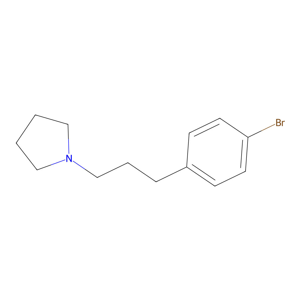 1-(3-(4-Bromophenyl)propyl)pyrrolidine molecular structure, CAS 4897-54-5