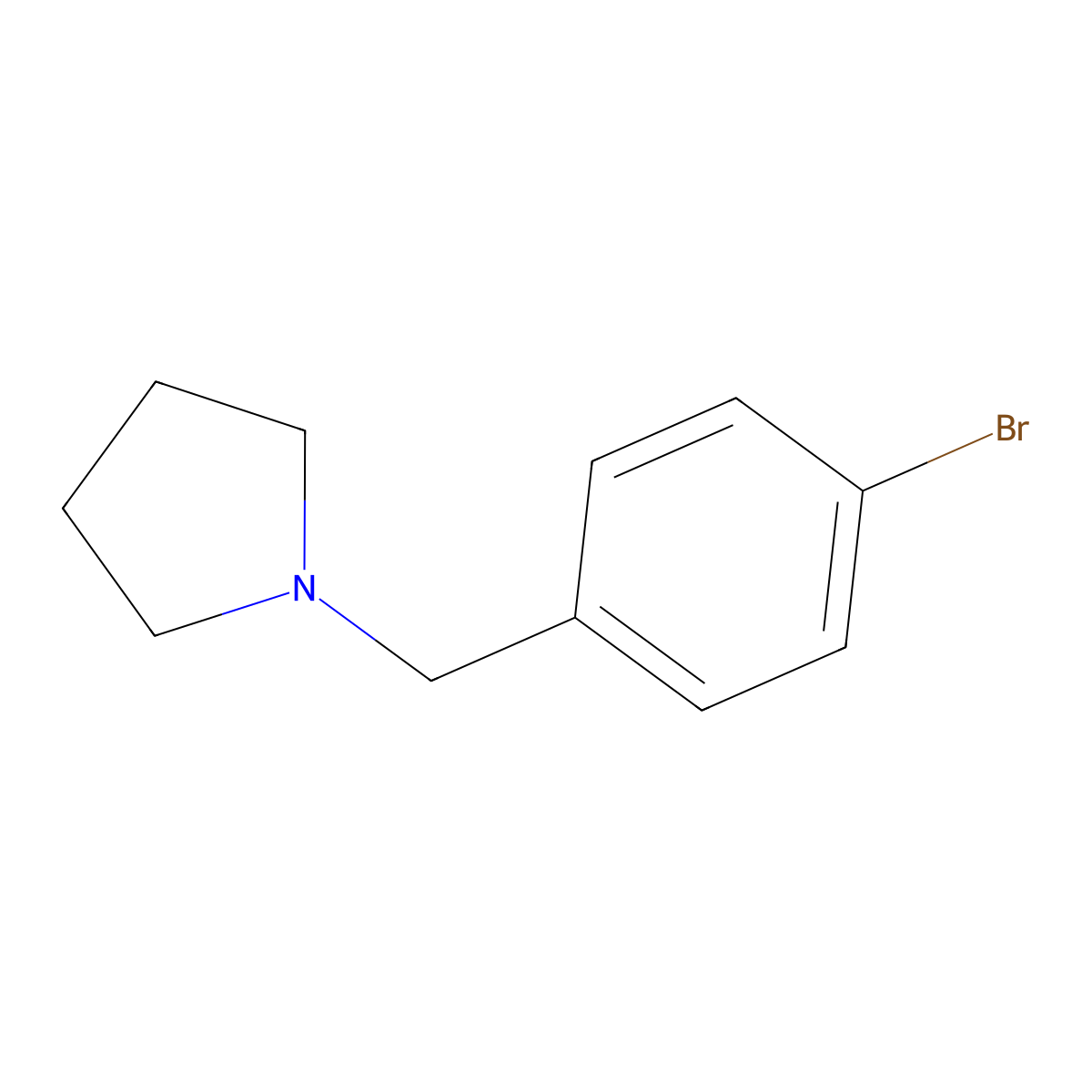1-(4-Bromobenzyl)pyrrolidine molecular structure, CAS 4897-55-6
