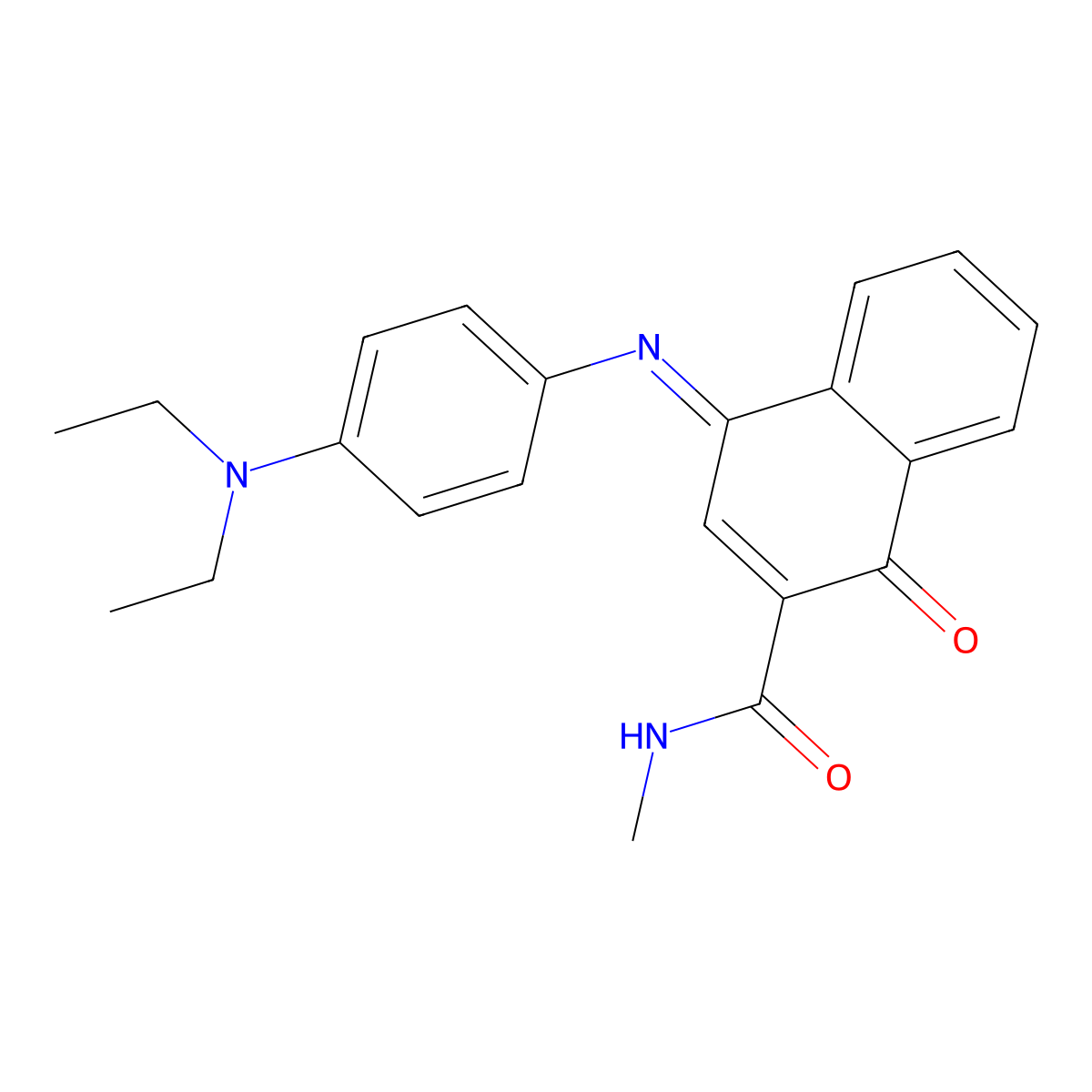 4-((4-(Diethylamino)phenyl)imino)-N-methyl-1-oxo-1,4-dihydronaphthalene-2-carboxamide molecular structure, CAS 4899-82-5