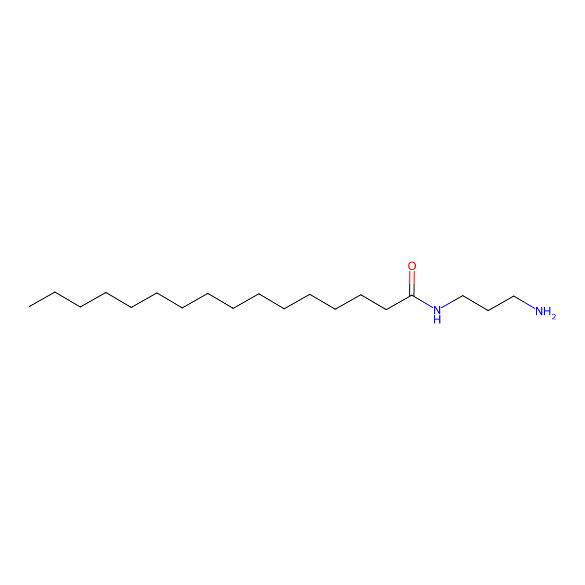 Hexadecanamide, N-(3-aminopropyl)- molecular structure, CAS 4899-97-2