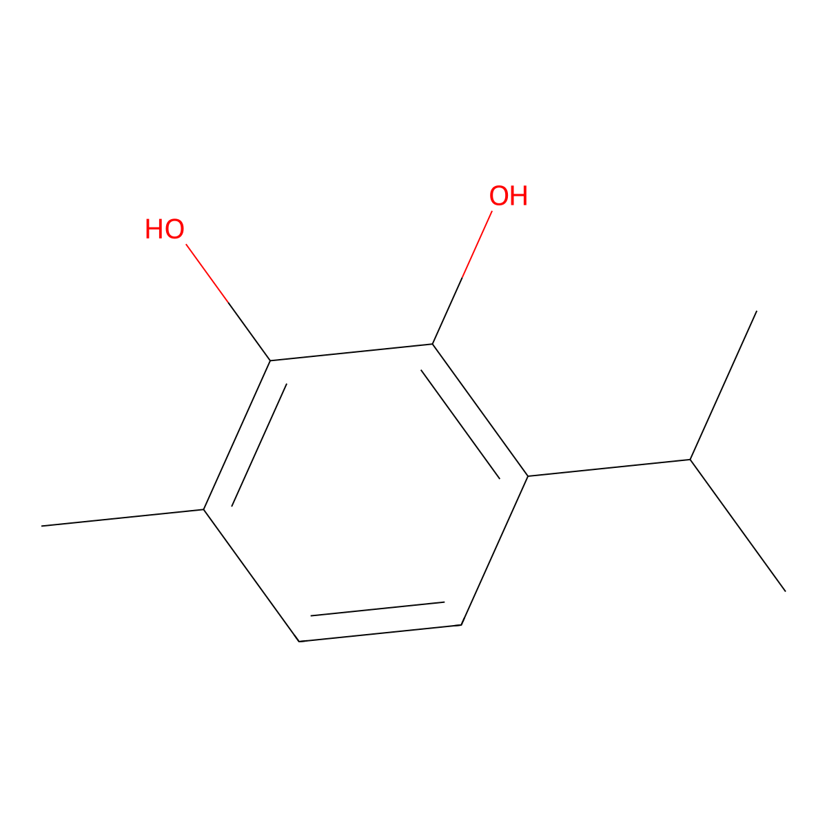 3-Isopropyl-6-methylpyrocatechol molecular structure, CAS 490-06-2