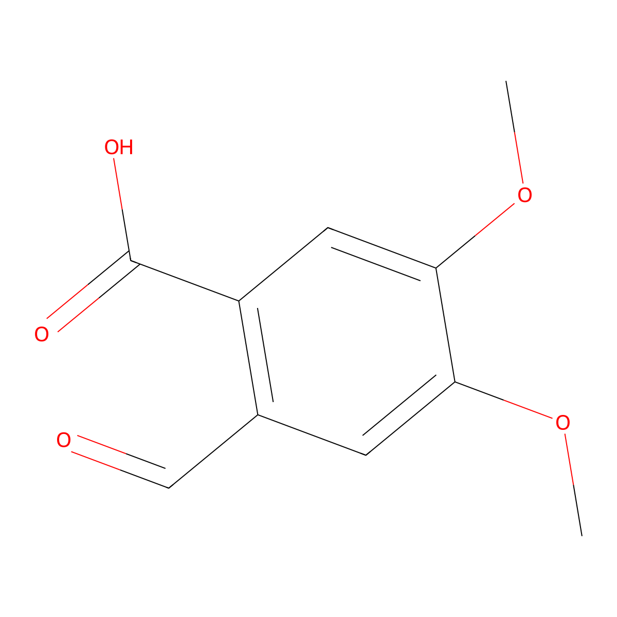 2-Formyl-4,5-dimethoxybenzoic acid molecular structure, CAS 490-63-1