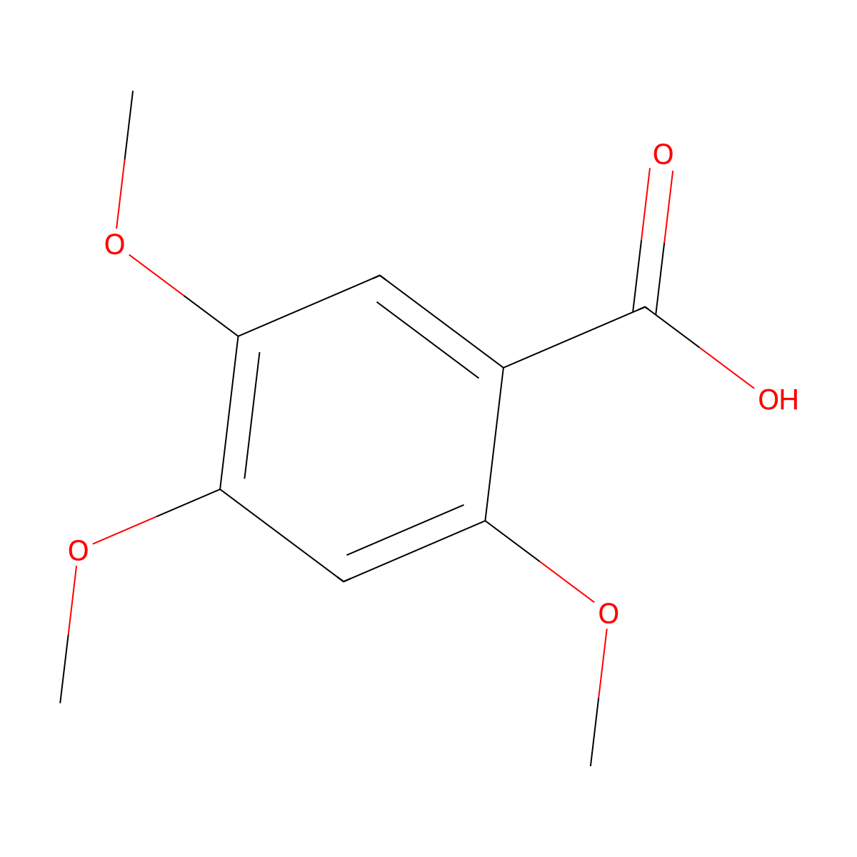 2,4,5-Trimethoxybenzoic acid molecular structure, CAS 490-64-2