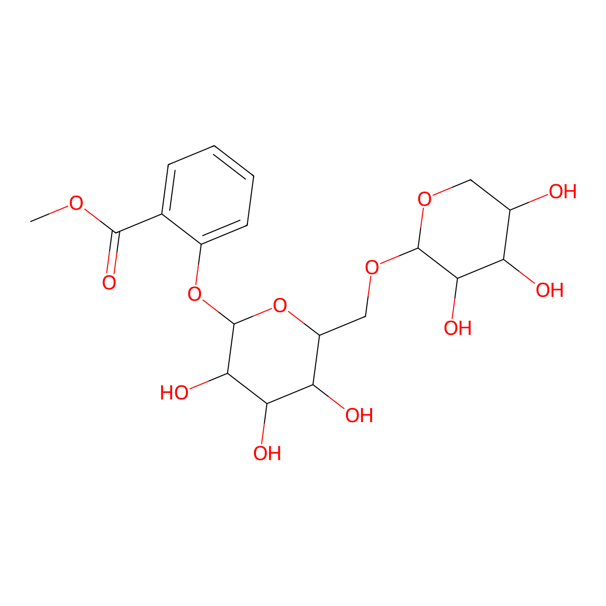 Monotropitoside molecular structure, CAS 490-67-5