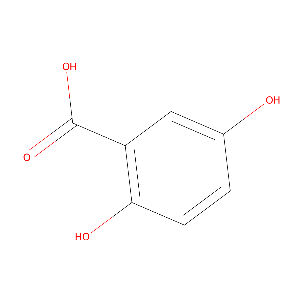 2,5-Dihydroxybenzoic acid molecular structure, CAS 490-79-9