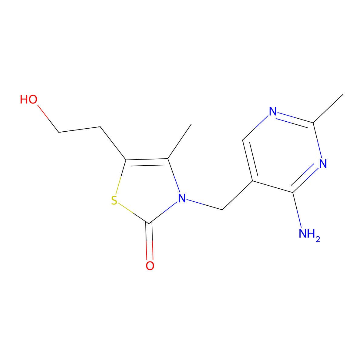 3-((4-Amino-2-methyl-5-pyrimidinyl)methyl)-5-(2-hydroxyethyl)-4-methyl-2(3H)-thiazolone molecular structure, CAS 490-82-4