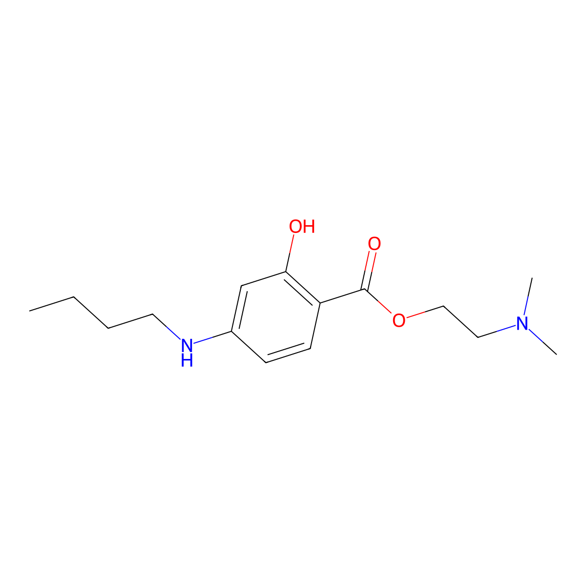 Hydroxytetracaine molecular structure, CAS 490-98-2