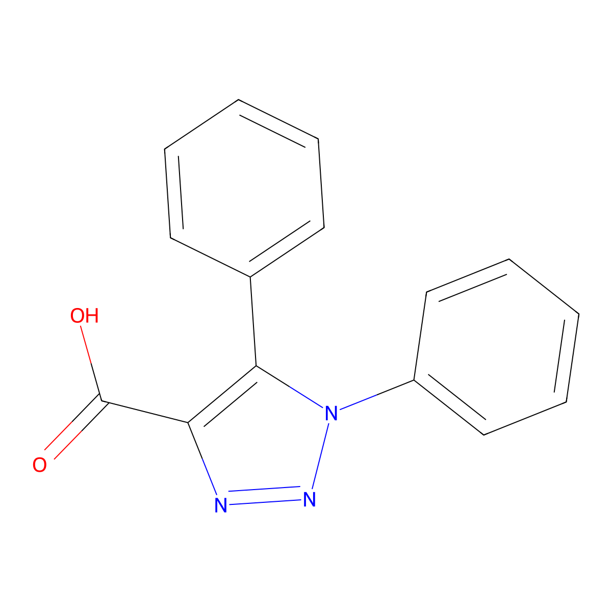 1,5-diphenyl-1H-1,2,3-triazole-4-carboxylic acid molecular structure, CAS 4900-34-9