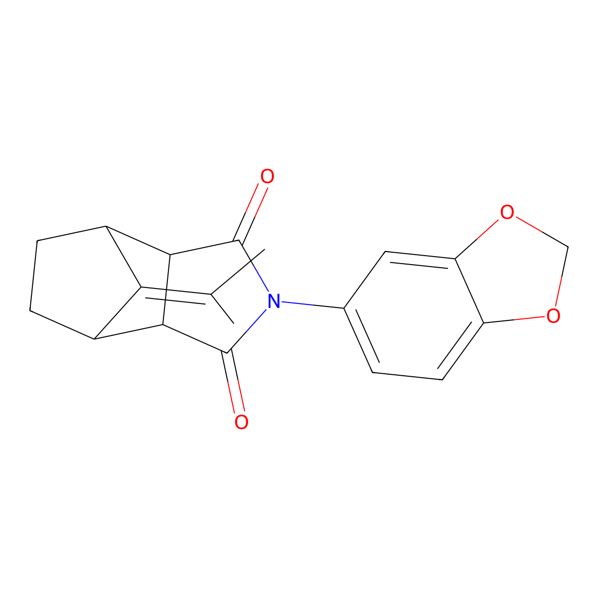 4-(1,3-Benzodioxol-5-yl)-10-(1-methylethylidene)-4-azatricyclo[5.2.1.0~2,6~]decane-3,5-dione molecular structure, CAS 490013-32-6