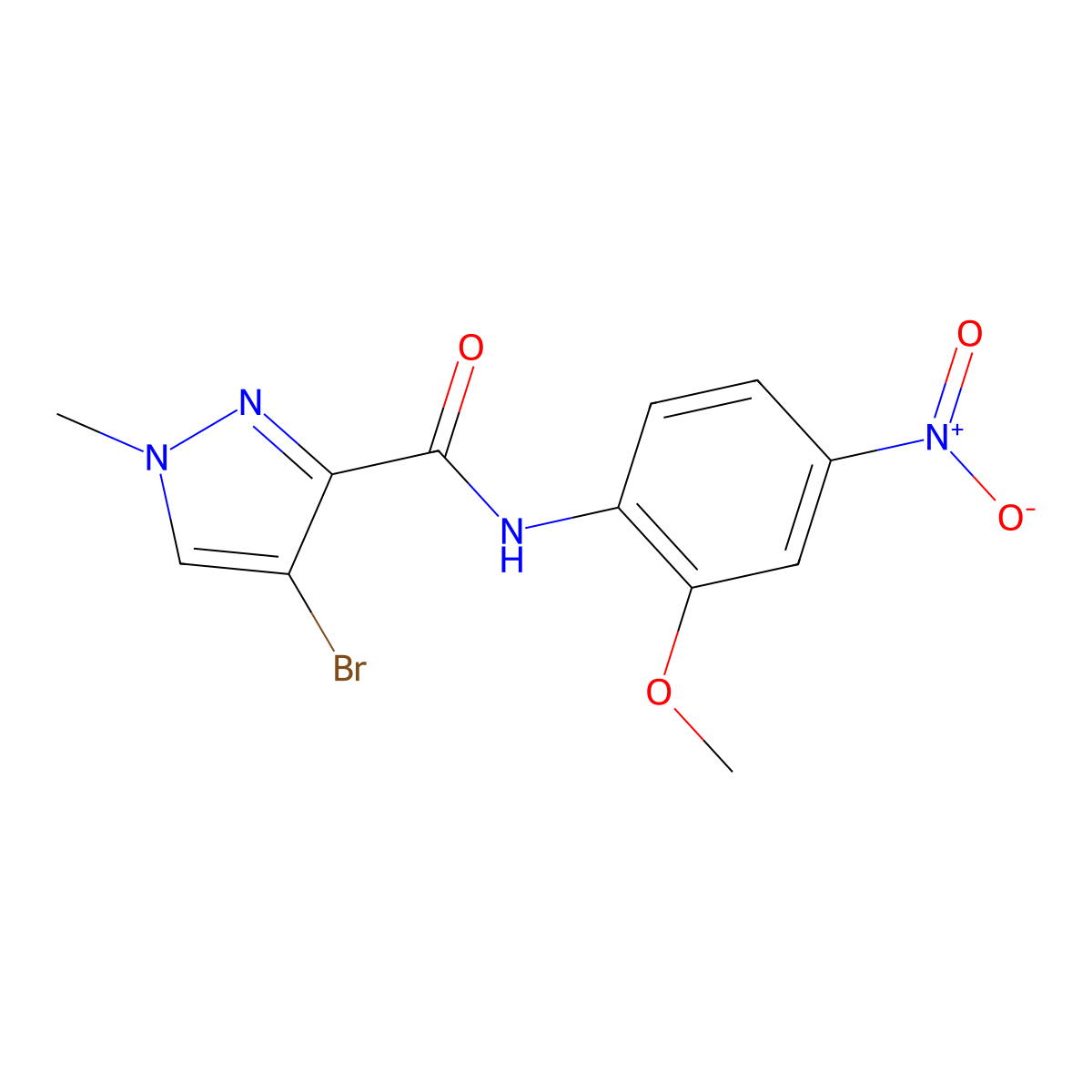 4-bromo-N-(2-methoxy-4-nitrophenyl)-1-methylpyrazole-3-carboxamide molecular structure, CAS 490014-06-7