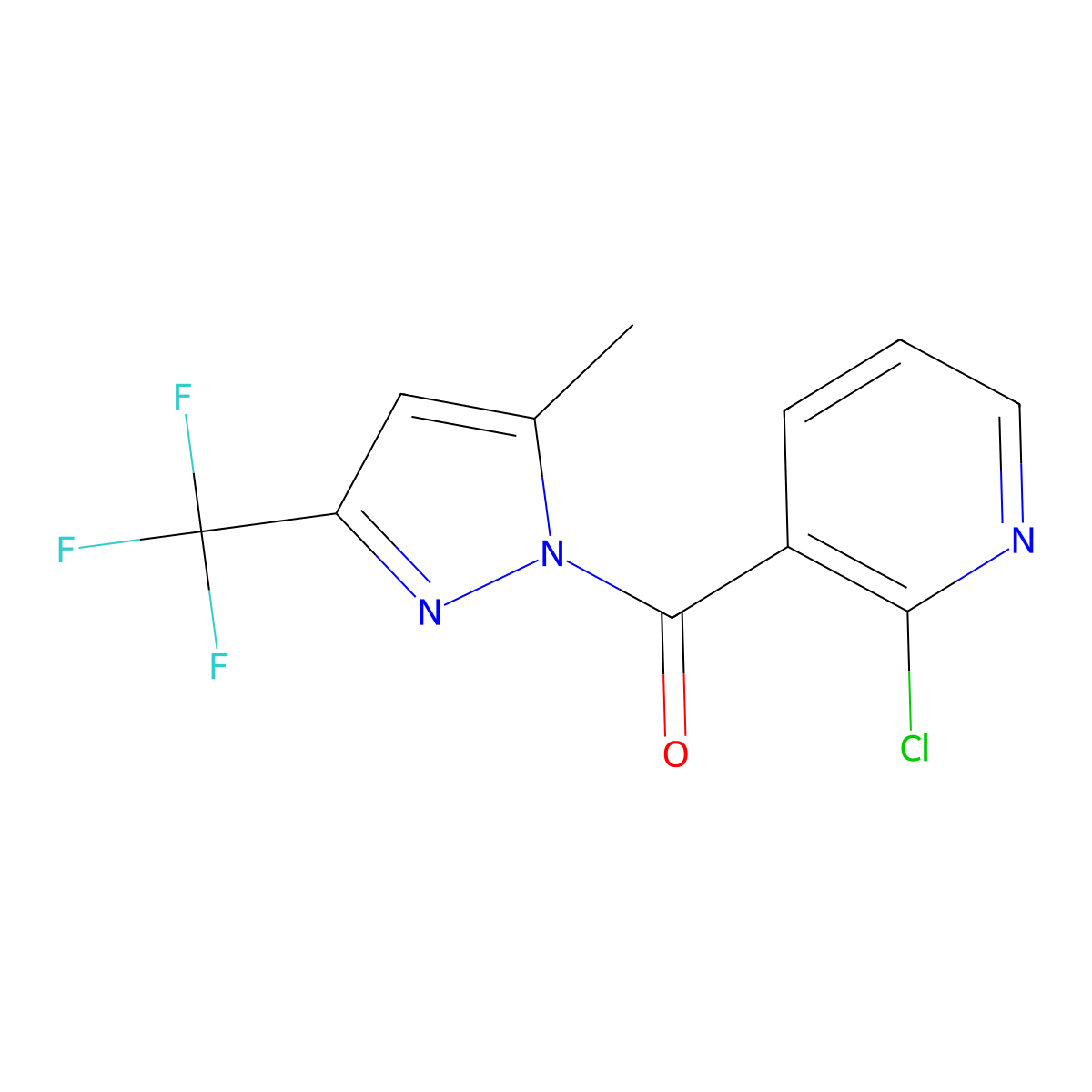 (2-Chloropyridin-3-yl)-[5-methyl-3-(trifluoromethyl)pyrazol-1-yl]methanone molecular structure, CAS 490014-41-0