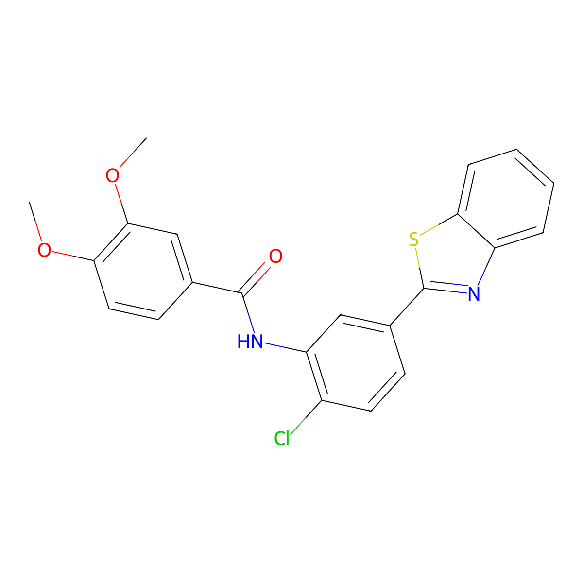 N-[5-(1,3-benzothiazol-2-yl)-2-chlorophenyl]-3,4-dimethoxybenzamide molecular structure, CAS 490016-91-6