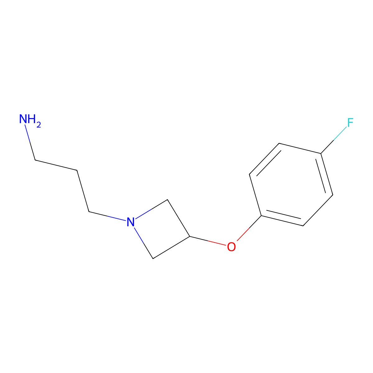 3-[3-(4-Fluoro-phenoxy)-azetidin-1-yl]-propylamine molecular structure, CAS 490021-92-6