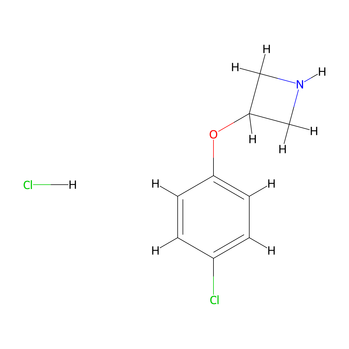 3-(4-Chlorophenoxy)azetidine hydrochloride molecular structure, CAS 490021-97-1