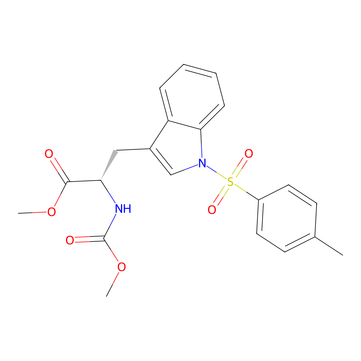methyl Na-(methoxycarbonyl)-1-tosyl-L-tryptophanate molecular structure, CAS 490024-14-1