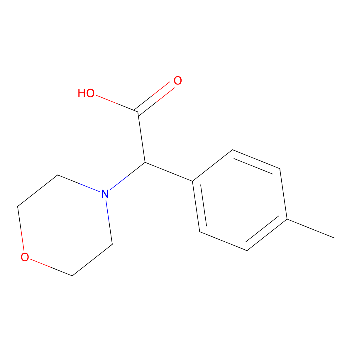 Morpholin-4-YL-(4-methyl)phenyl-acetic acid molecular structure, CAS 490026-98-7