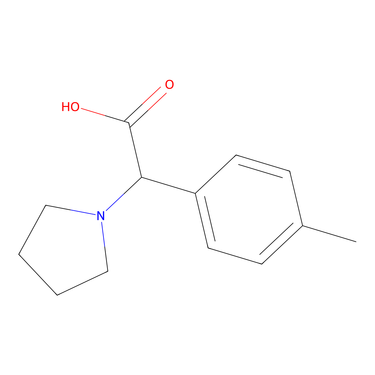 Pyrrolidin-1-yl-p-tolyl-acetic acid molecular structure, CAS 490026-99-8
