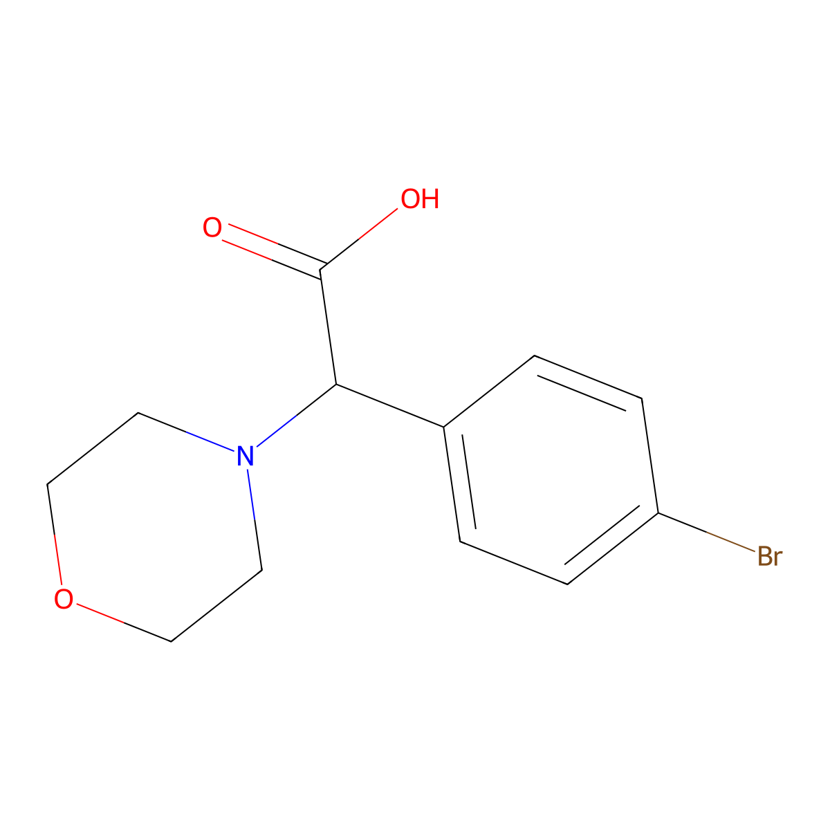 2-(4-Bromophenyl)-2-morpholinoacetic acid molecular structure, CAS 490027-01-5