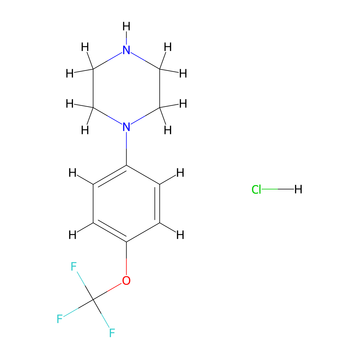 1-(4-(Trifluoromethoxy)phenyl)piperazine hydrochloride molecular structure, CAS 490030-46-1