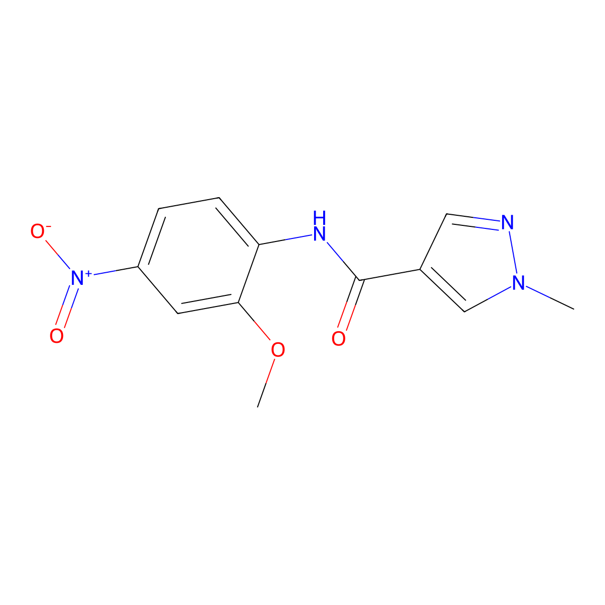 N-(2-methoxy-4-nitrophenyl)-1-methylpyrazole-4-carboxamide molecular structure, CAS 490031-65-7