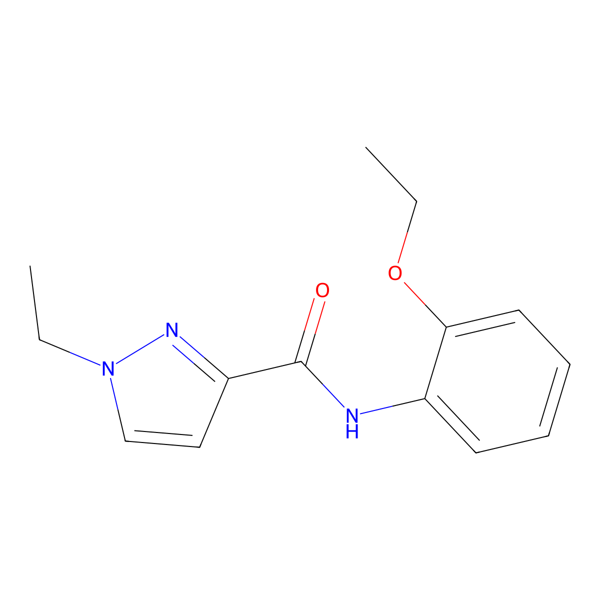 N-(2-ethoxyphenyl)-1-ethyl-1H-pyrazole-3-carboxamide molecular structure, CAS 490033-00-6