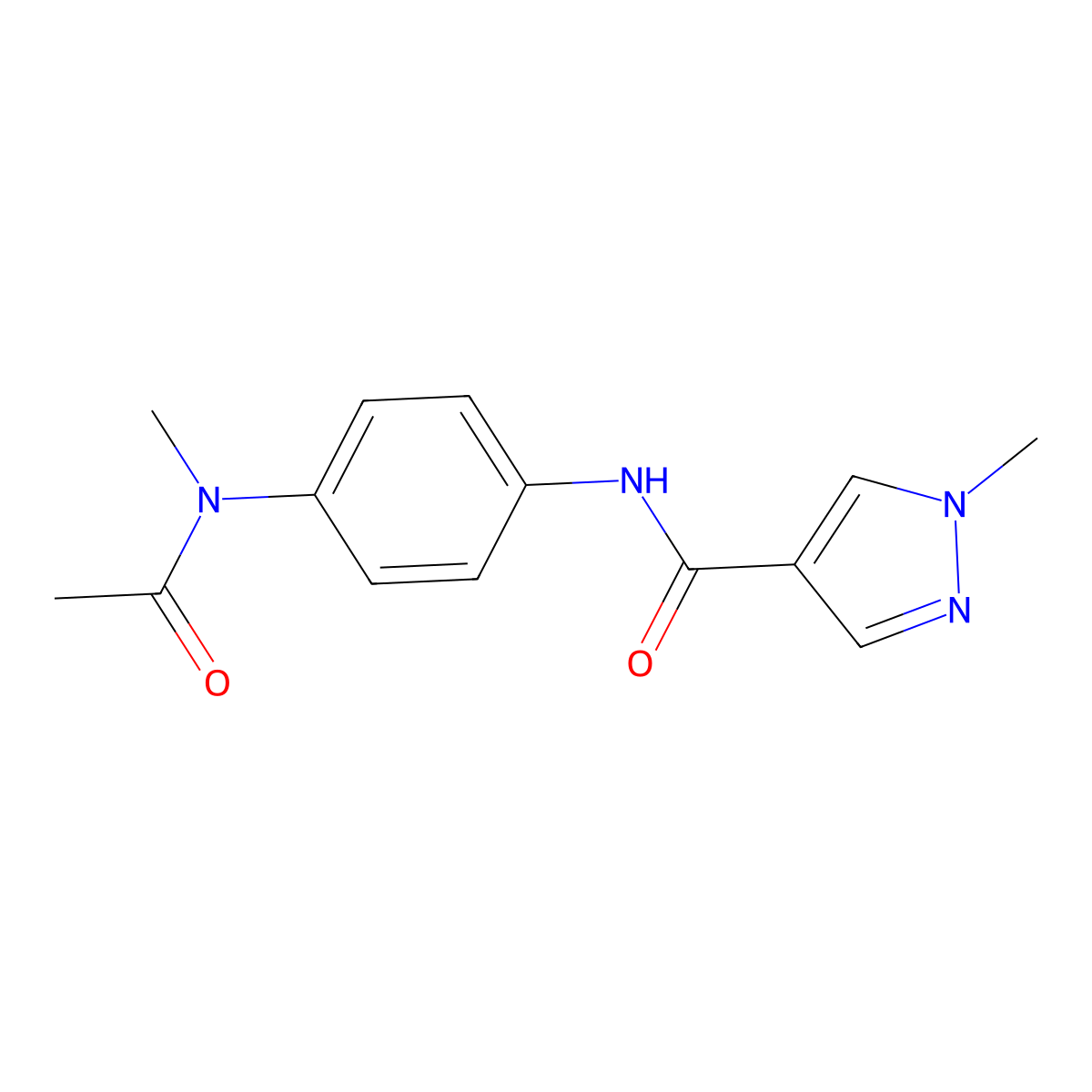 N-{4-[acetyl(methyl)amino]phenyl}-1-methyl-1H-pyrazole-4-carboxamide molecular structure, CAS 490033-14-2