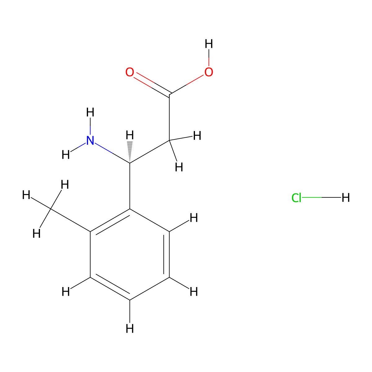 (S)-3-Amino-3-(o-tolyl)propanoic acid hydrochloride molecular structure, CAS 490034-62-3