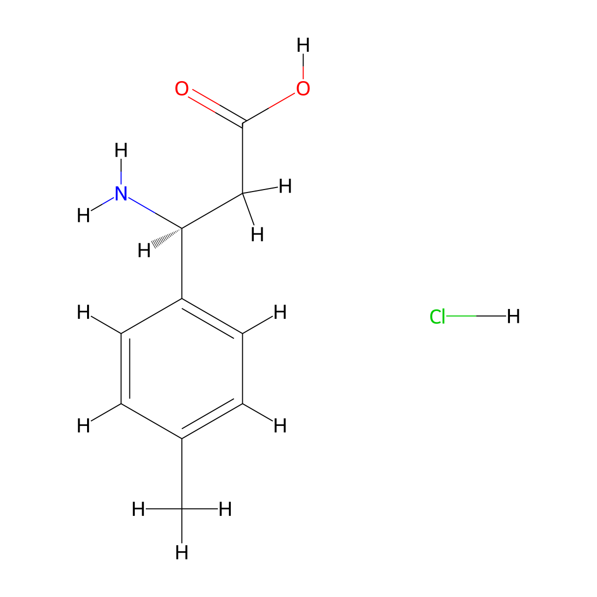 (3S)-3-amino-3-(4-methylphenyl)propanoicacidhydrochloride molecular structure, CAS 490034-64-5