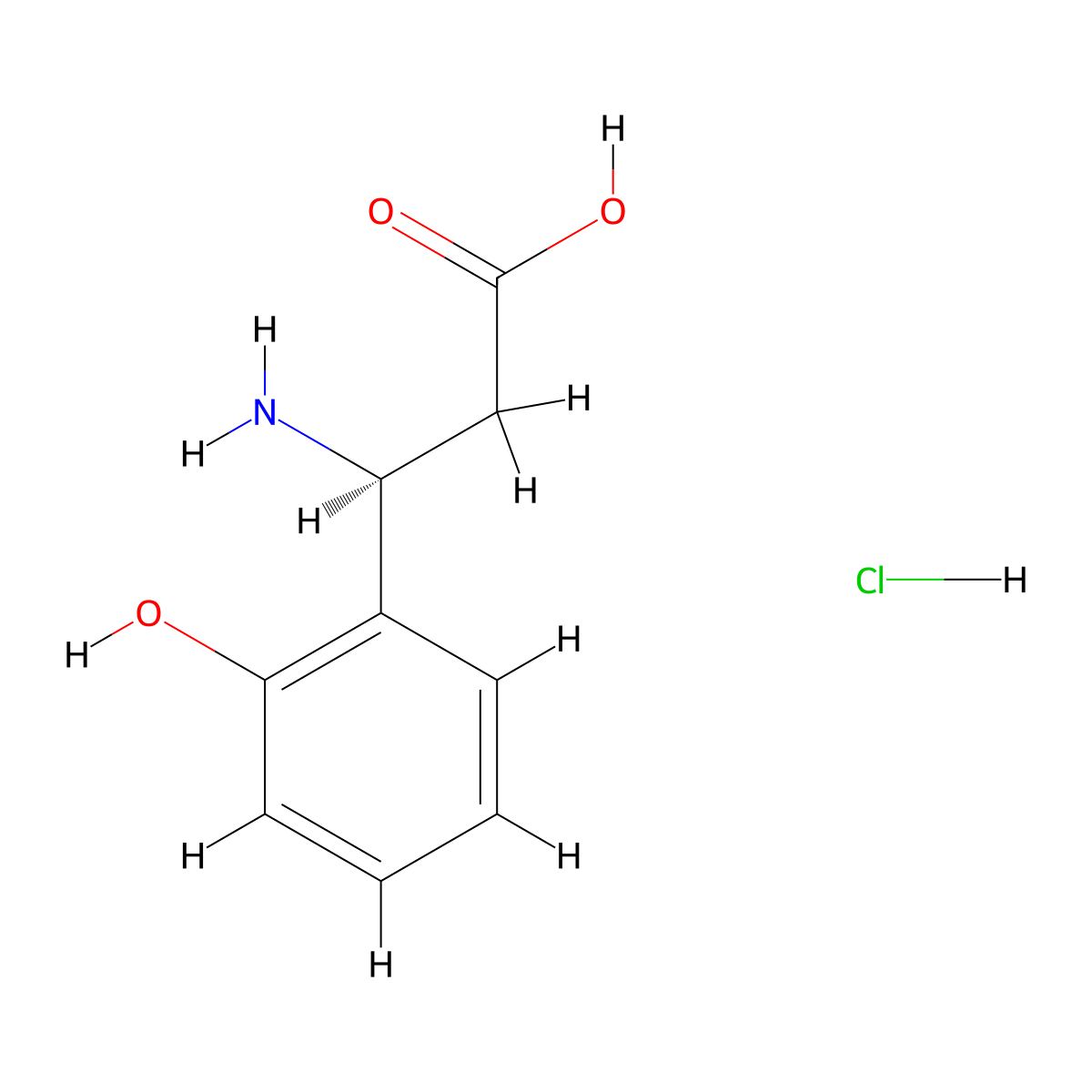 (S)-3-Amino-3-(2-hydroxyphenyl)propanoic acid hydrochloride molecular structure, CAS 490034-67-8