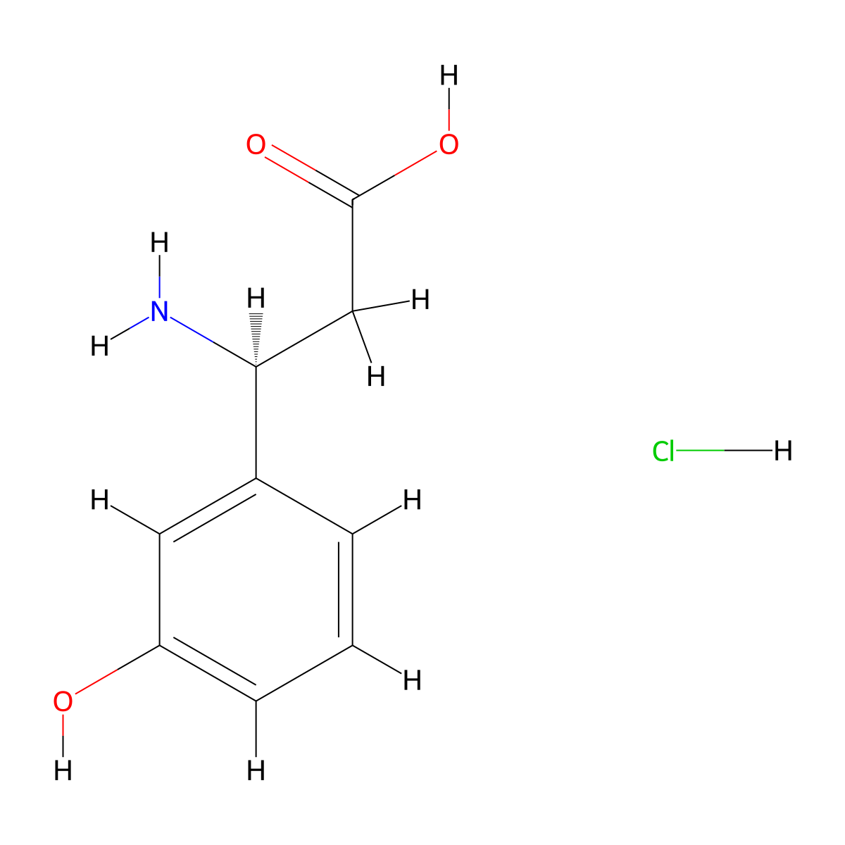 (S)-3-amino-3-(3-hydroxyphenyl)propanoic acid hydrochloride molecular structure, CAS 490034-68-9