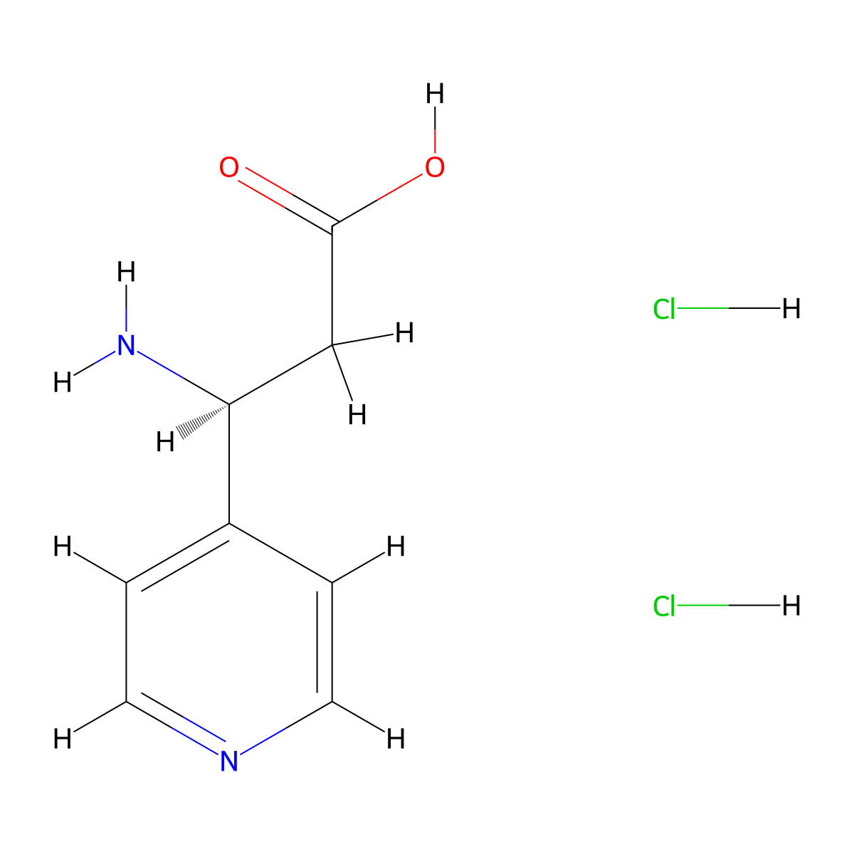 (S)-3-Amino-3-(pyridin-4-YL)propanoic acid dihydrochloride molecular structure, CAS 490034-73-6