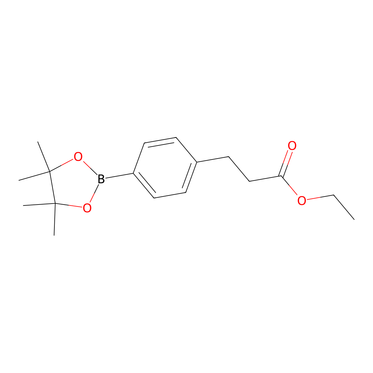 Ethyl 3-(4-(4,4,5,5-tetramethyl-1,3,2-dioxaborolan-2-yl)phenyl)propanoate molecular structure, CAS 490035-79-5