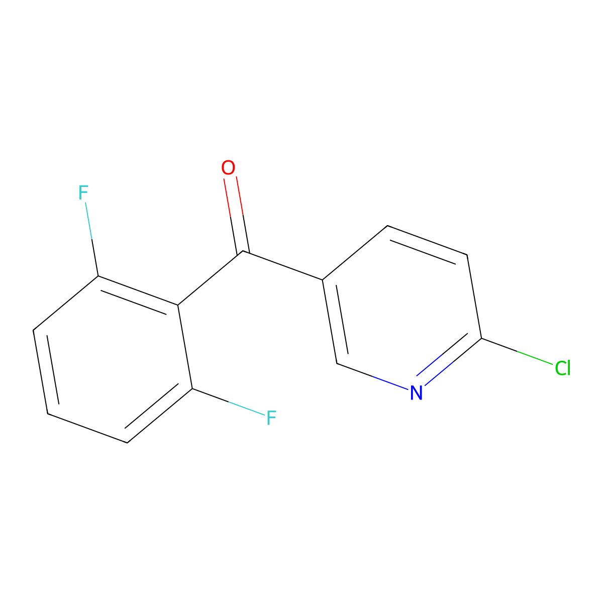 2-Chloro-5-(2,6-difluorobenzoyl)pyridine molecular structure, CAS 490038-59-0