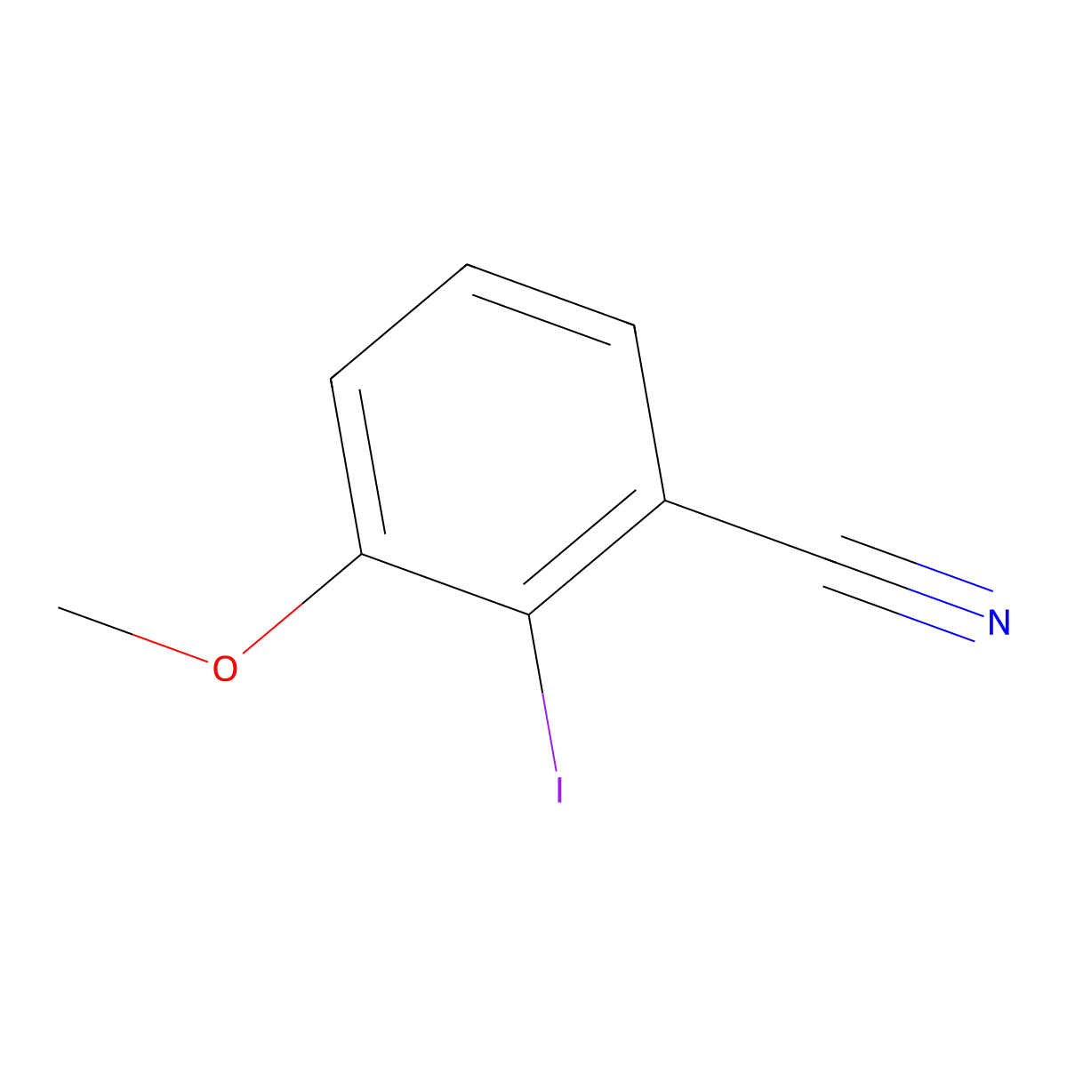 2-Iodo-3-methoxybenzonitrile molecular structure, CAS 490039-70-8
