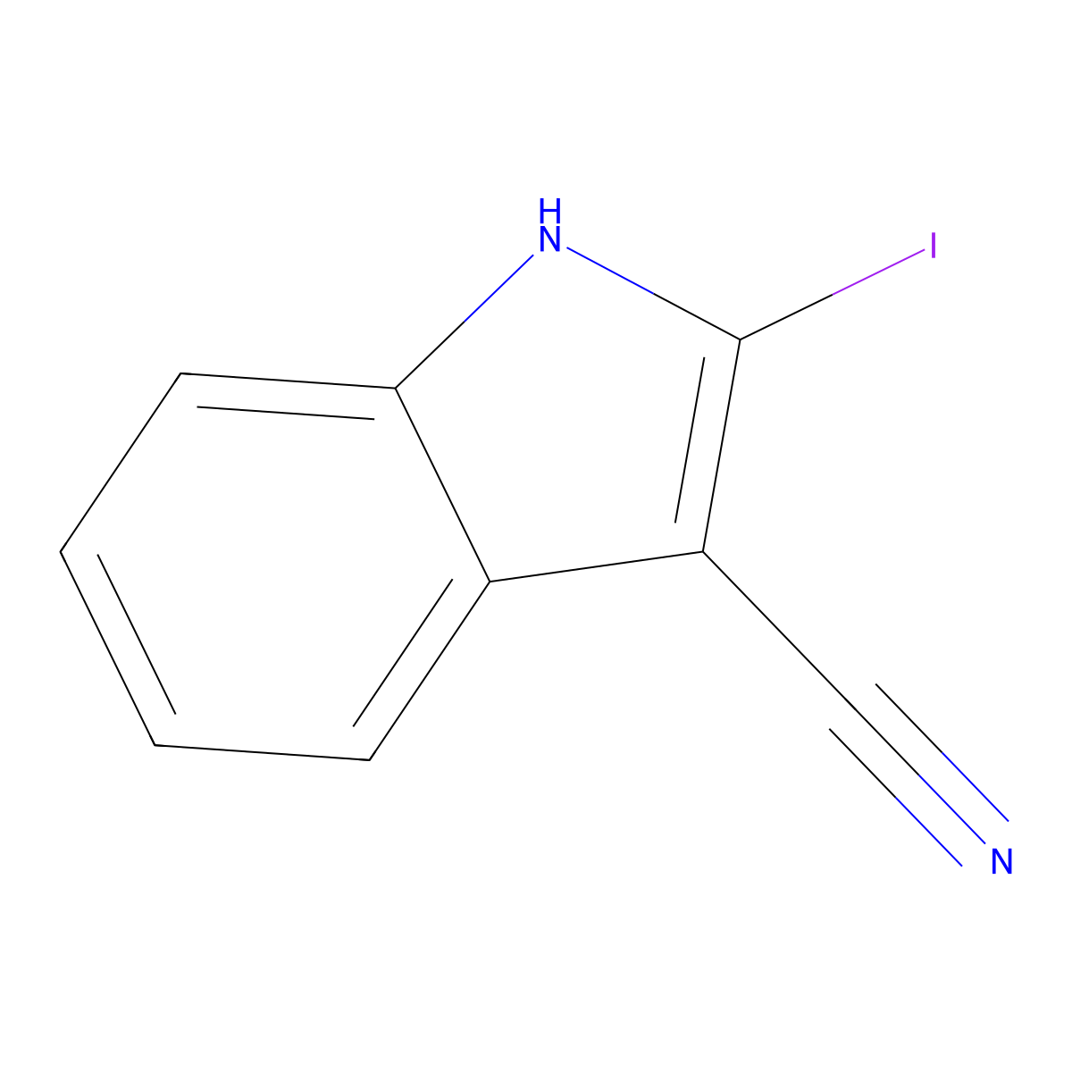 2-iodo-1H-indole-3-carbonitrile molecular structure, CAS 490039-76-4
