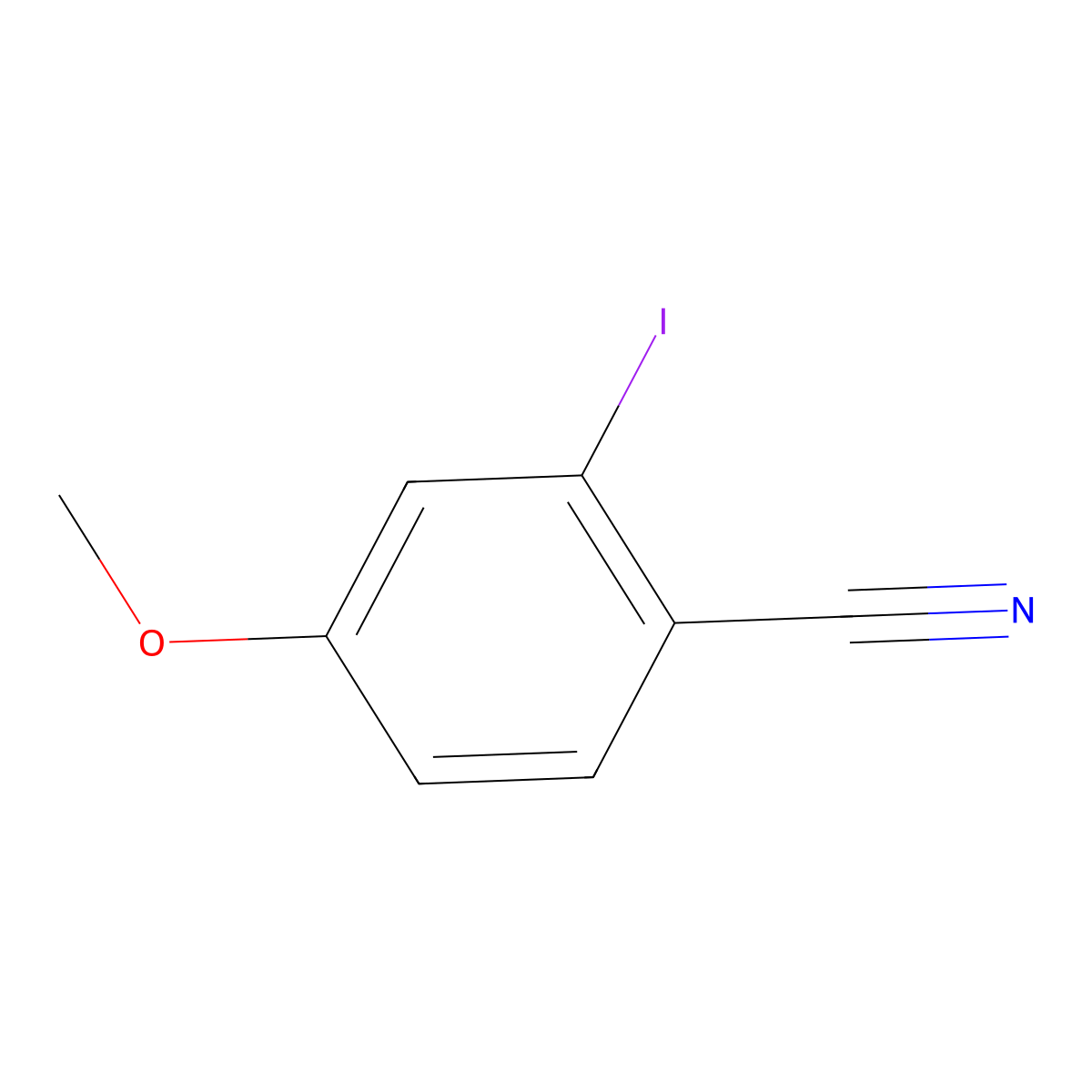 2-Iodo-4-methoxybenzonitrile molecular structure, CAS 490039-83-3
