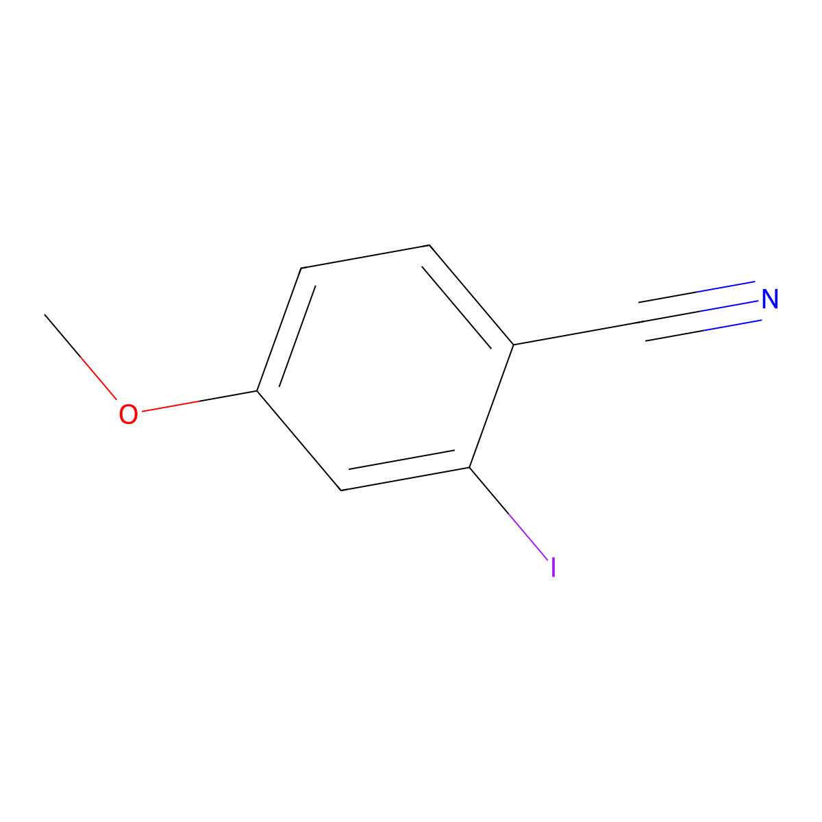2-Iodo-4-methoxybenzonitrile molecular structure, CAS 490039-83-3