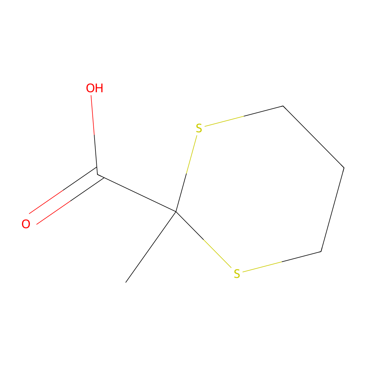 2-Methyl-1,3-dithiane-2-carboxylic acid molecular structure, CAS 4901-19-3