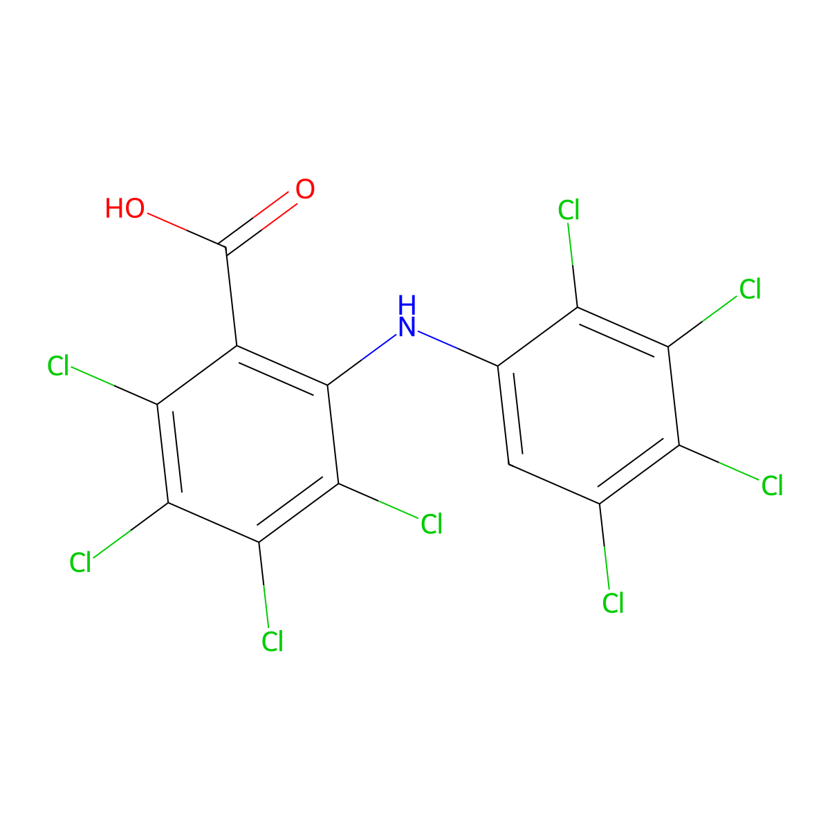 Anthranilic acid, 3,4,5,6-tetrachloro-N-(2,3,4,5-tetrachlorophenyl)- molecular structure, CAS 4901-56-8