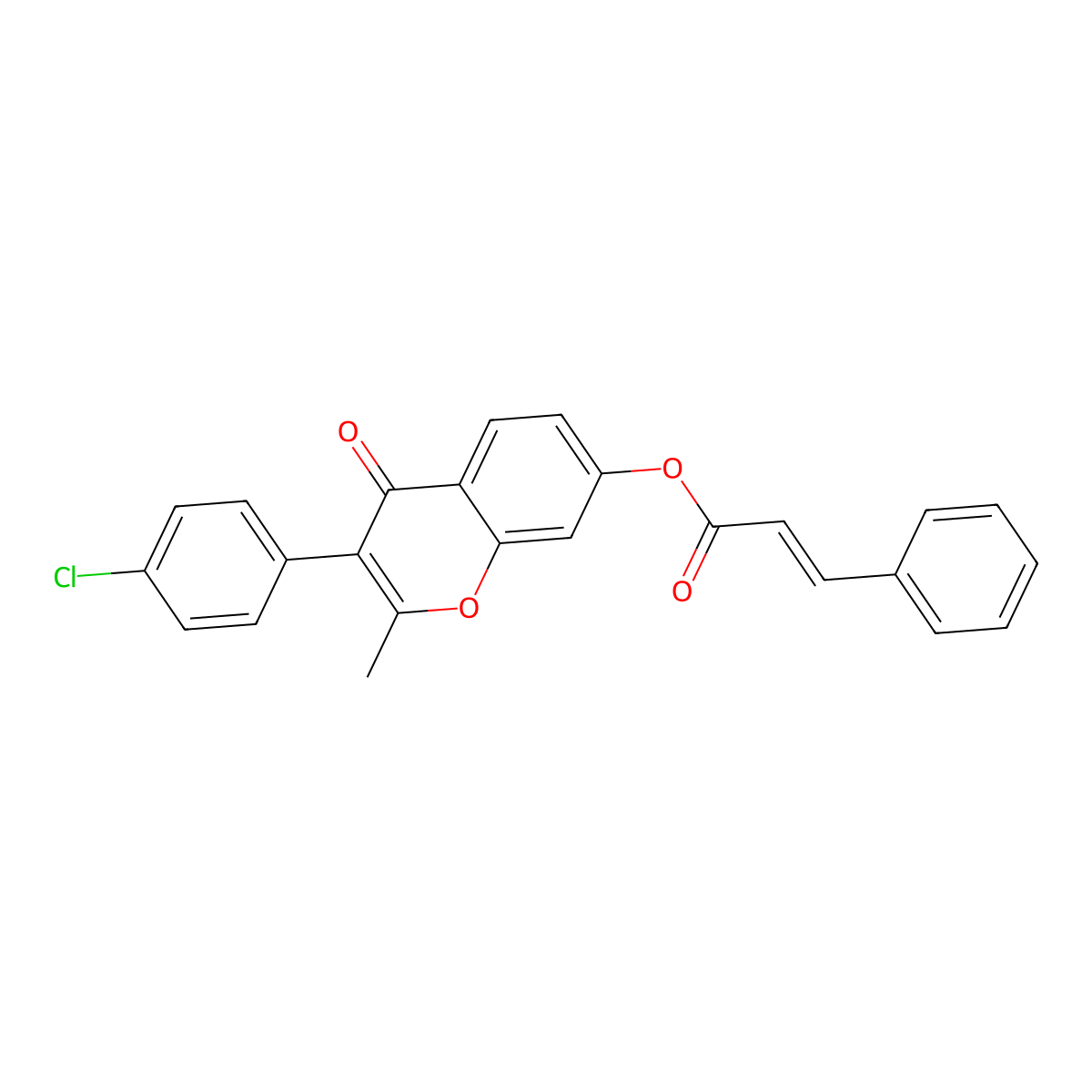 [3-(4-Chlorophenyl)-2-methyl-4-oxochromen-7-yl] 3-phenylprop-2-enoate molecular structure, CAS 4902-20-9