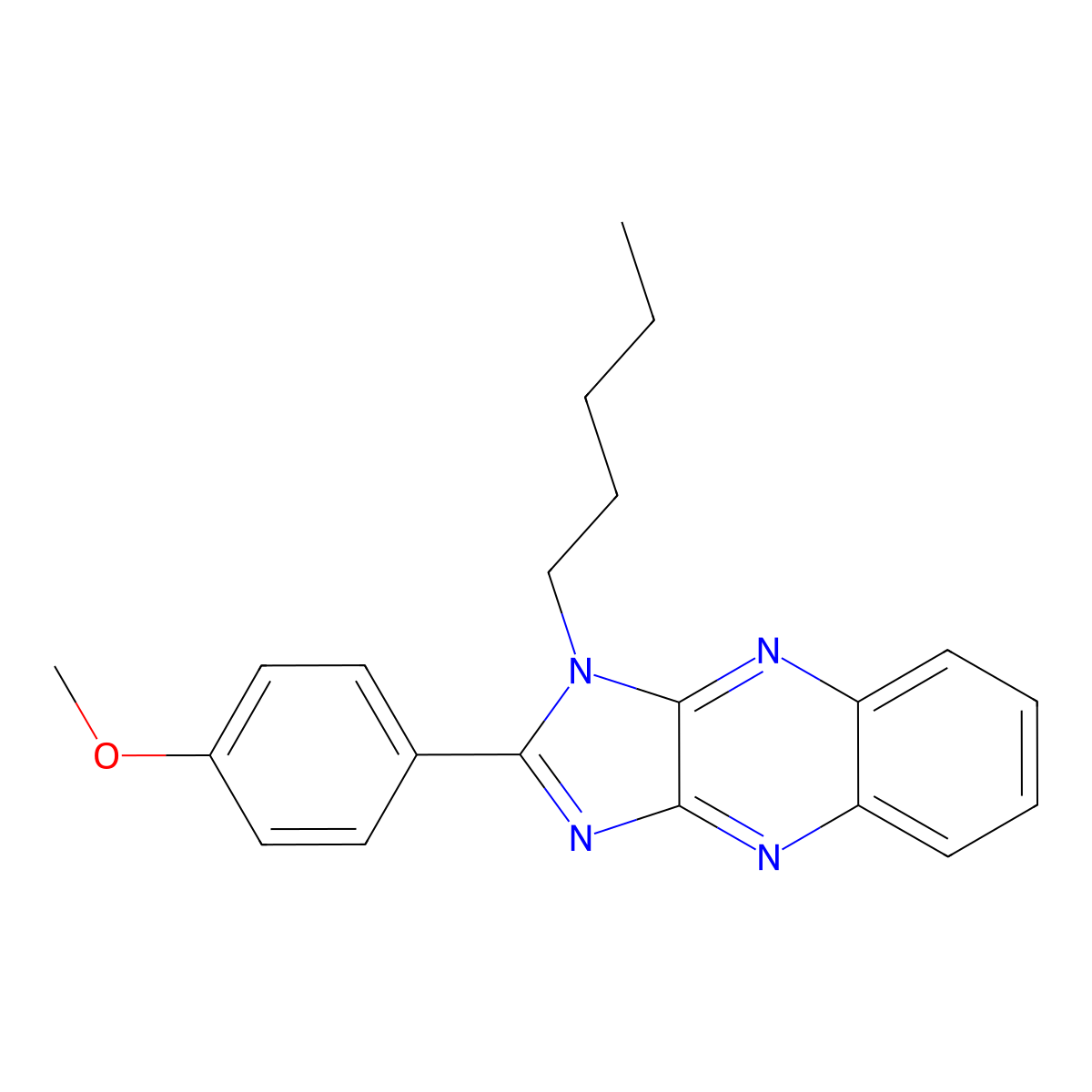 2-(4-Methoxyphenyl)-3-pentylimidazo[4,5-b]quinoxaline molecular structure, CAS 4903-64-4