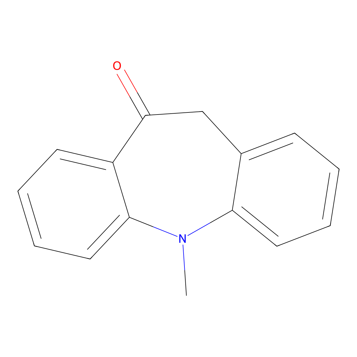5,11-dihydro-5-methyl-10H-dibenz[b,f]azepin-10-one molecular structure, CAS 4904-83-0