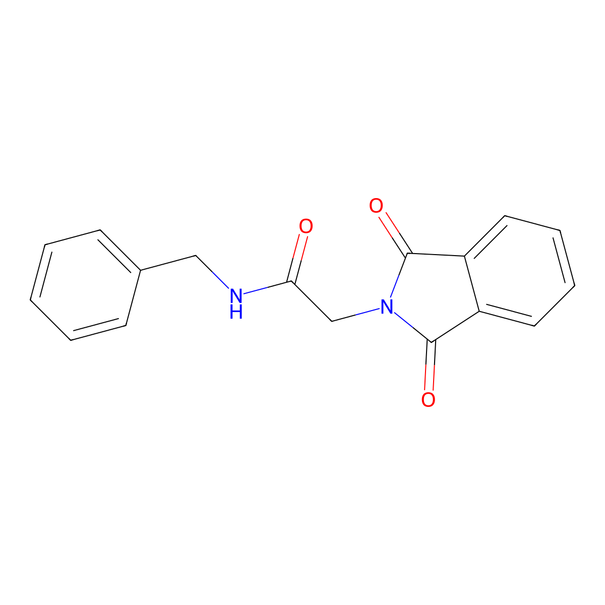 N-benzyl-2-(1,3-dioxo-1,3-dihydro-2H-isoindol-2-yl)acetamide molecular structure, CAS 4905-17-3